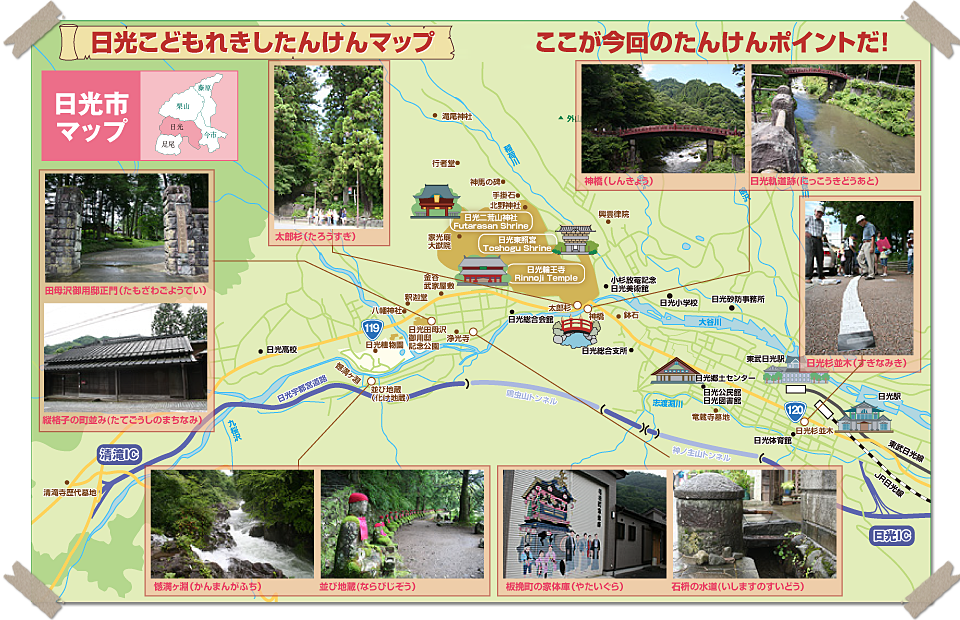 日光子ども歴史探検隊たんけんマップ2011